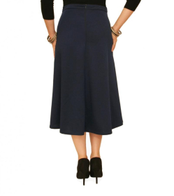 Navy Blue Ponte A Line Skirt