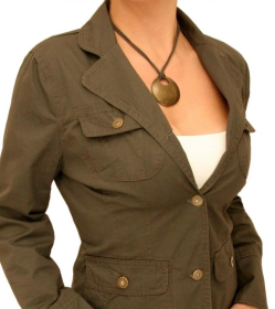 Fully Lined Khaki Jacket with Pockets