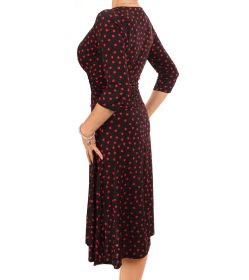 Black and Red Hearts Fit & Flare Dress