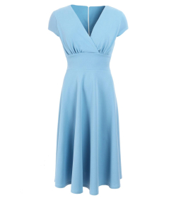 Cornflower Blue Fit and Flare Dress