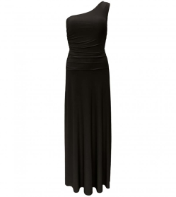 Black One Shoulder Long Evening Dress