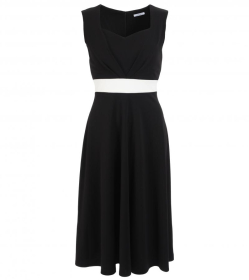 Black and Ivory A Line Dress