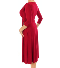 Red Fit & Flare Tie Detail Dress