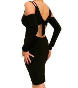 Black Cut Out Sleeve Dress