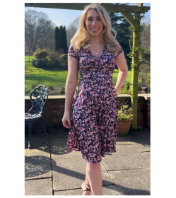 Purple Ditsy Print Tea Dress