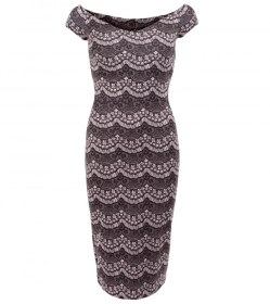 Dusky Pink Printed Pencil Dress