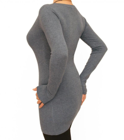 Grey Scoop Neck Jumper