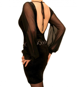 Black Sparkly Velvet Mini Dress/Top