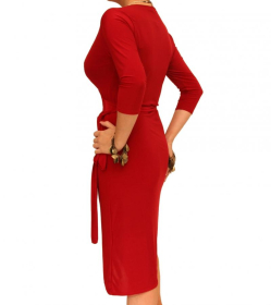 Red Elegant Wrap Dress