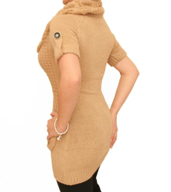 Camel Cowl Neck Tunic Jumper