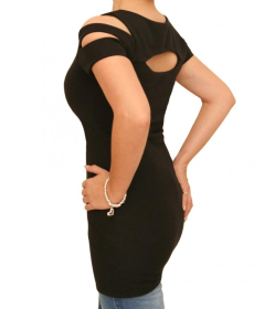 Black Slash Front Tunic Top