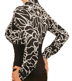 Black and White Squiggle Print Corset Top