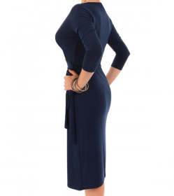 Navy Blue Elegant Wrap Dress