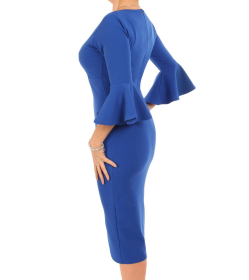 Blue Bell Sleeve Midi Dress