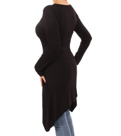 Black Waterfall Tunic Top
