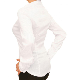 White Pin Stripe Stretchy Shirt