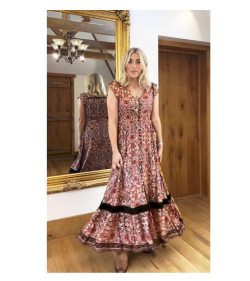 Paisley Print Button Through Maxi Dress