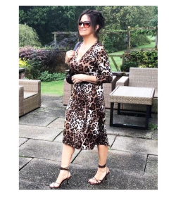 Animal Print Wrap Dress