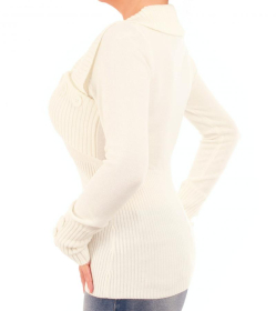 Ivory Asymmetrical Button Detail Jumper