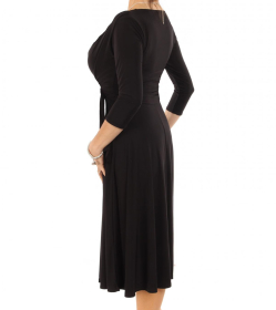 Black Fit & Flare Tie Detail Dress