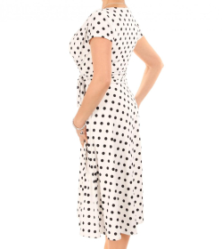 Ivory Polka Dot Fit and Flare Dress