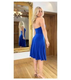 Blue Halter Neck Dress