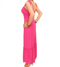 Hot Pink Gypsy Style Maxi Dress