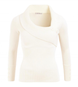 Ivory Asymmetrical Button Detail Jumper