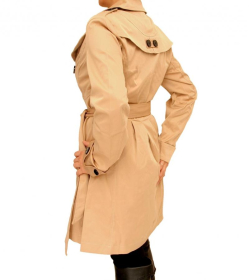 Black Three Quarter Length Mac Coat