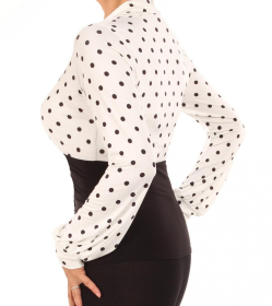 Ivory Polka Dot Printed Corset Top