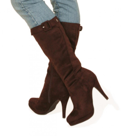 Brown Suede Effect Boots
