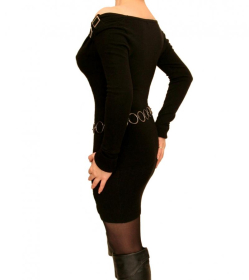 Grey off the Shoulder Buckle Jumper