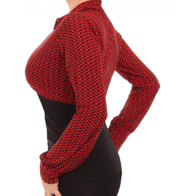 Black and Red Spot Printed Corset Top