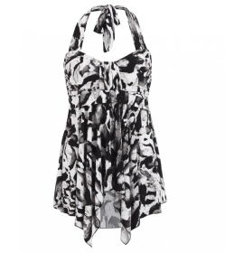Black and White Print Halter Top