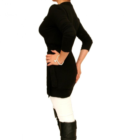 Black Tunic Wrap Top