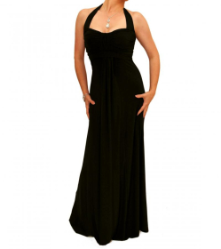 Black Elegant Full Length Evening Dress