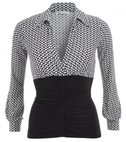 Black and White Spot Printed Corset Top