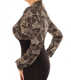 Black Geometric Print Corset Top