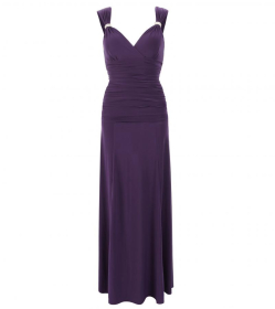Purple Crystal Diamante Maxi Dress