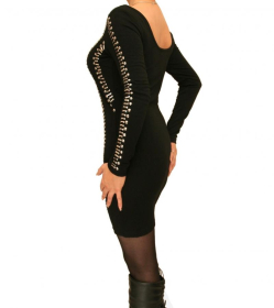 Black Silver Beaded Mini Dress/Top