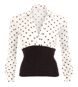 Ivory Polka Dot Printed Corset Top