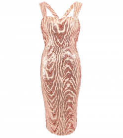 Rose Gold Sequin Midi Dress