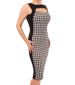 Dog Tooth Keyhole Dress