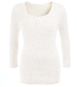Ivory Chunky Knit Scoop Neck Jumper