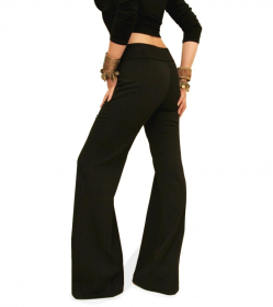 Black Smart Flared Trousers