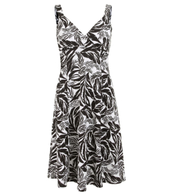 White and Black Strappy Dress Dress