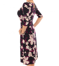 Plum Floral A Line Dress