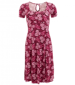 Pink Floral Print Tea Dress