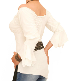 Ivory off the Shoulder Bell Sleeve Top