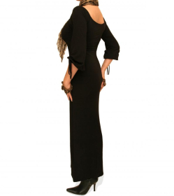 Black Scoop Neck Maxi Dress